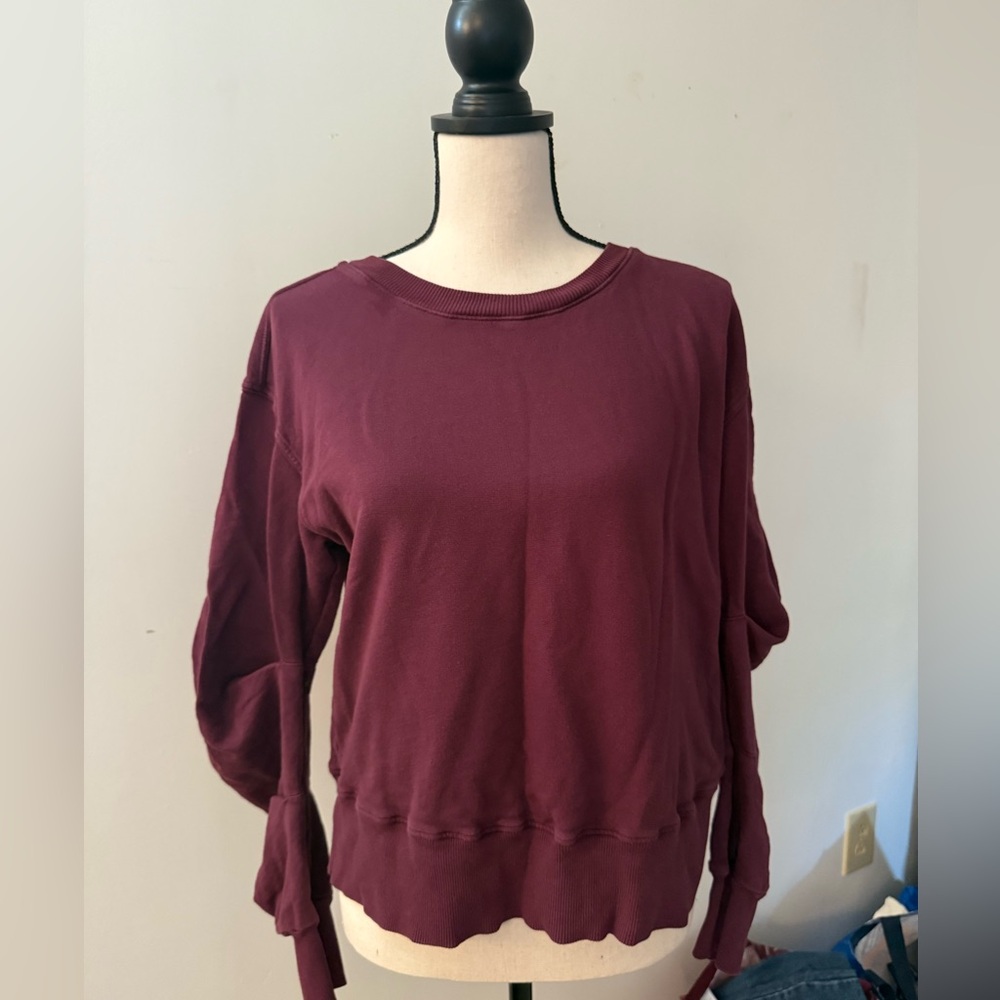 Michael Stars Red Puff Sleeve Crewneck